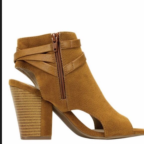 White mountain taupe color open toe booty with zippers size 7.5 - Picture 6 of 11